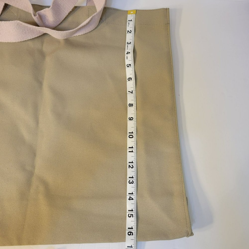 Marco Bicego Tan Canvas Bag Tote With Pink Handles NEW - Picture 7 of 8